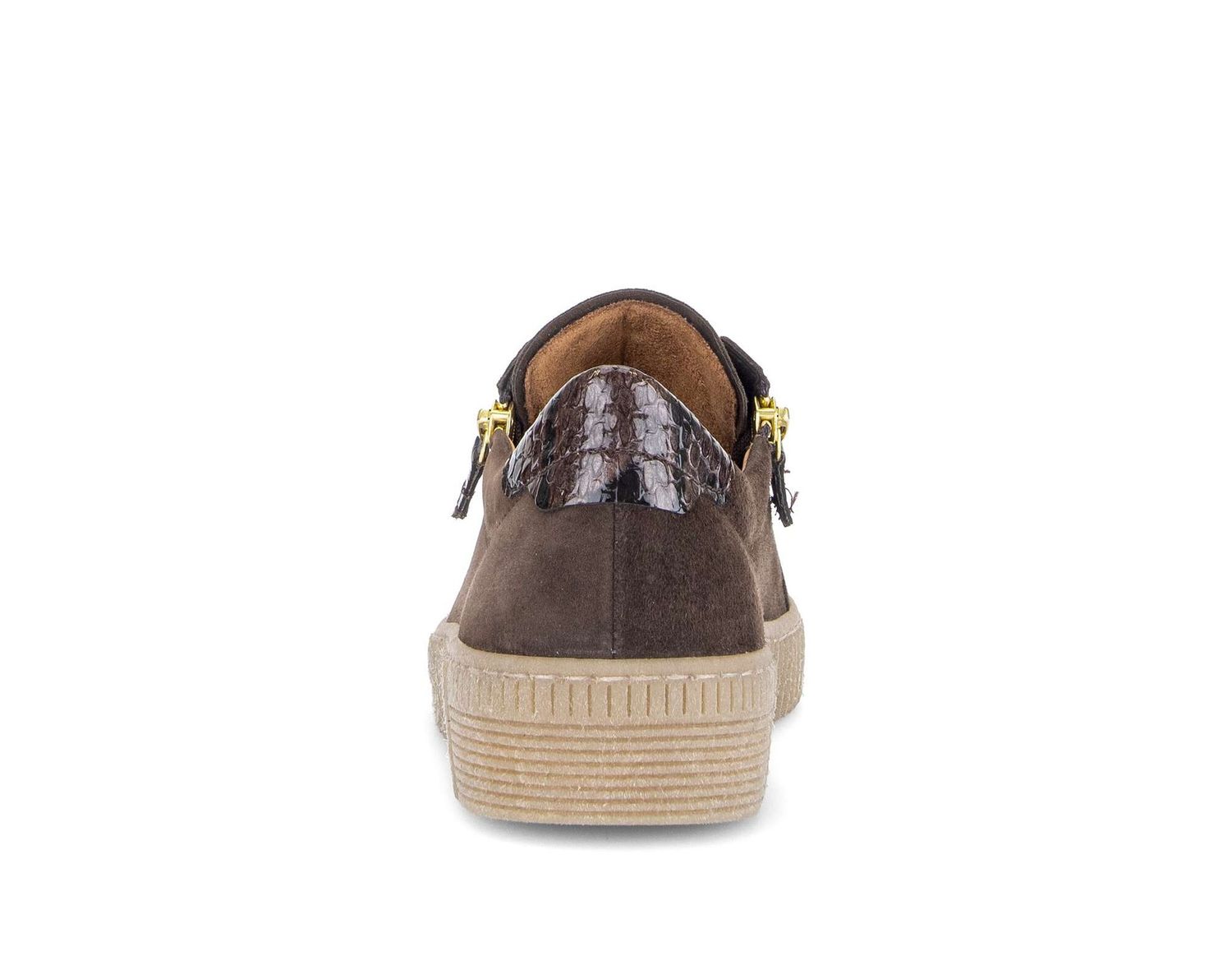 Ava Sneakes with Side Zipper in Brown