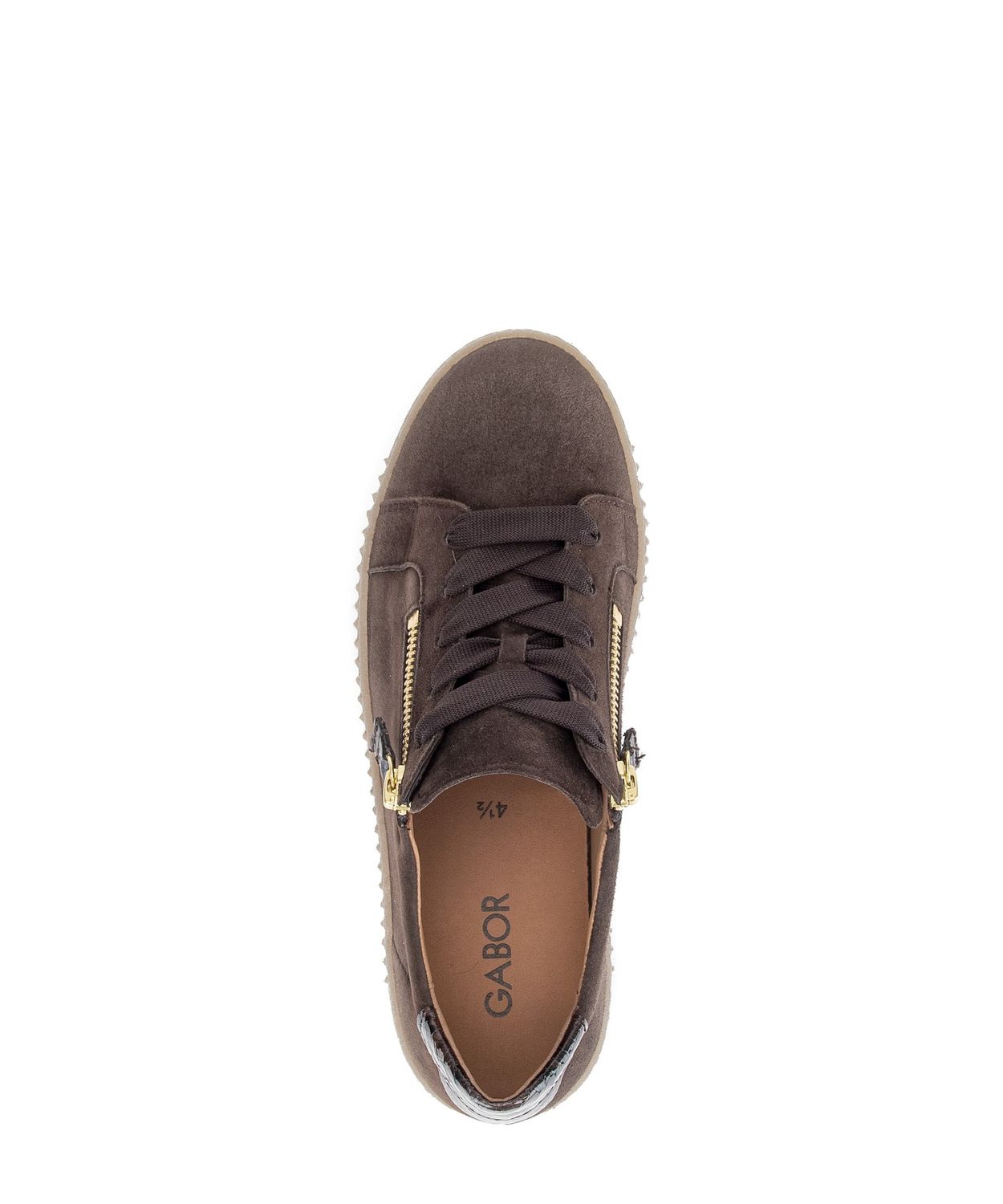 Ava Sneakes with Side Zipper in Brown