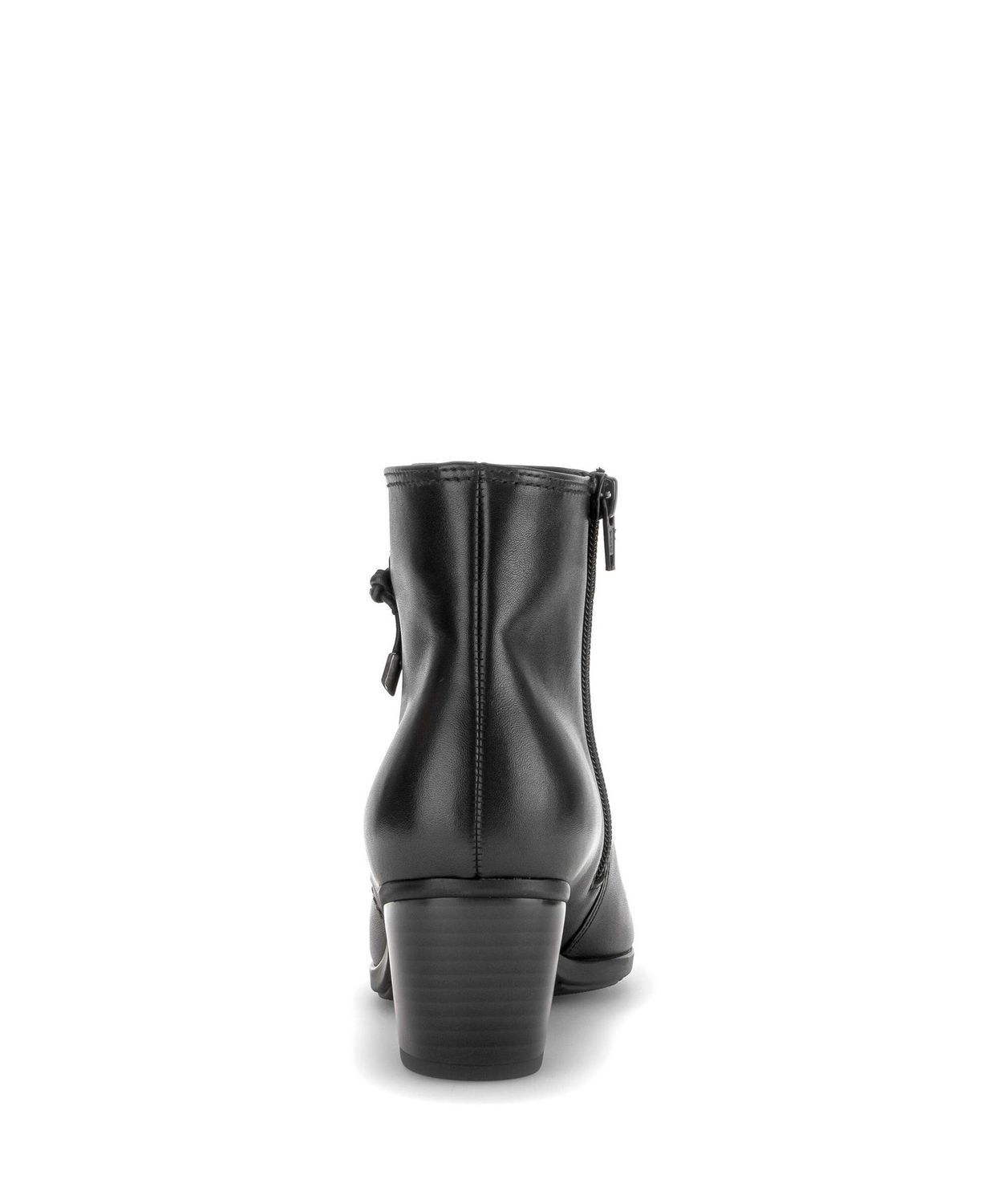 Sienna Leather Heeled Ankle Boots in Black