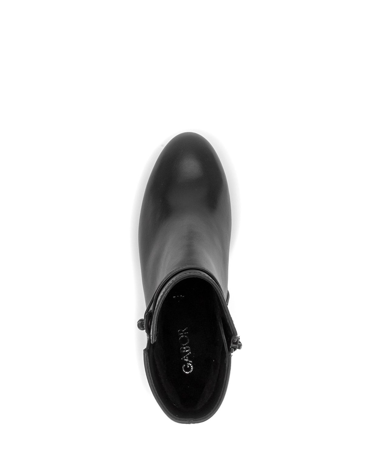 Sienna Leather Heeled Ankle Boots in Black