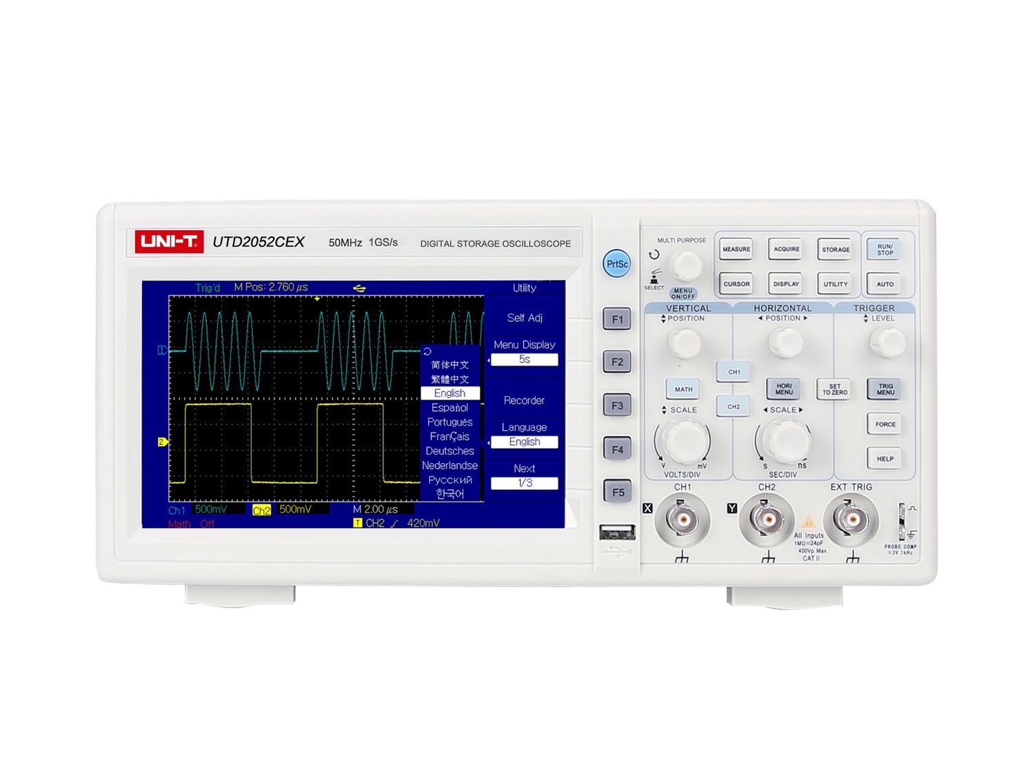 UTD2052CEX+ 50MHz 2Ch Digital Storage Oscilloscope