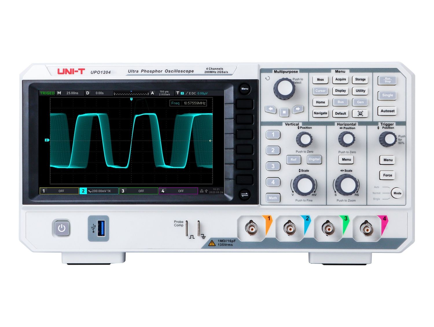 UPO1204 200MHz 4Ch Digital Storage Oscilloscope