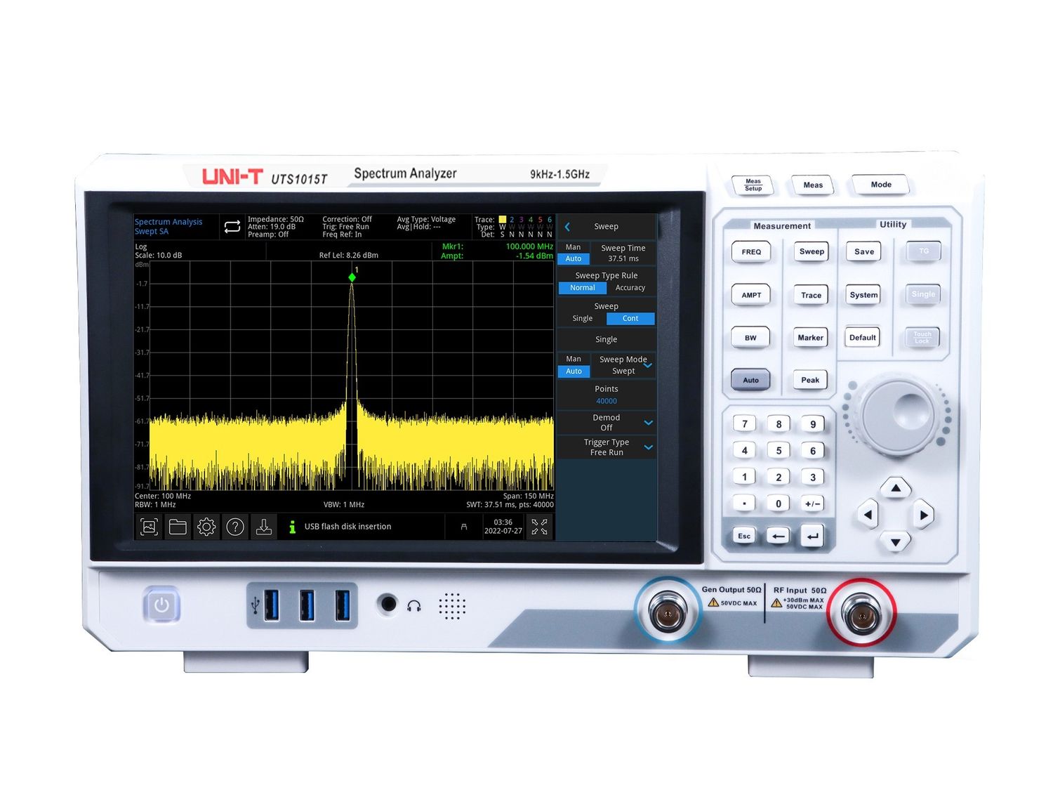 UTS1015T 1.5GHz Advanced-Series Spectrum Analyzer with Tracking Generator