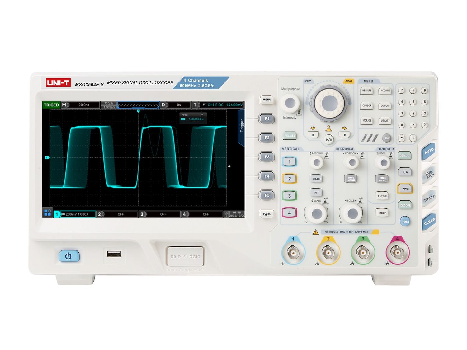 MSO3504E-S 500MHz 4+16Ch Mixed Signal Oscilloscope with Signal Generator