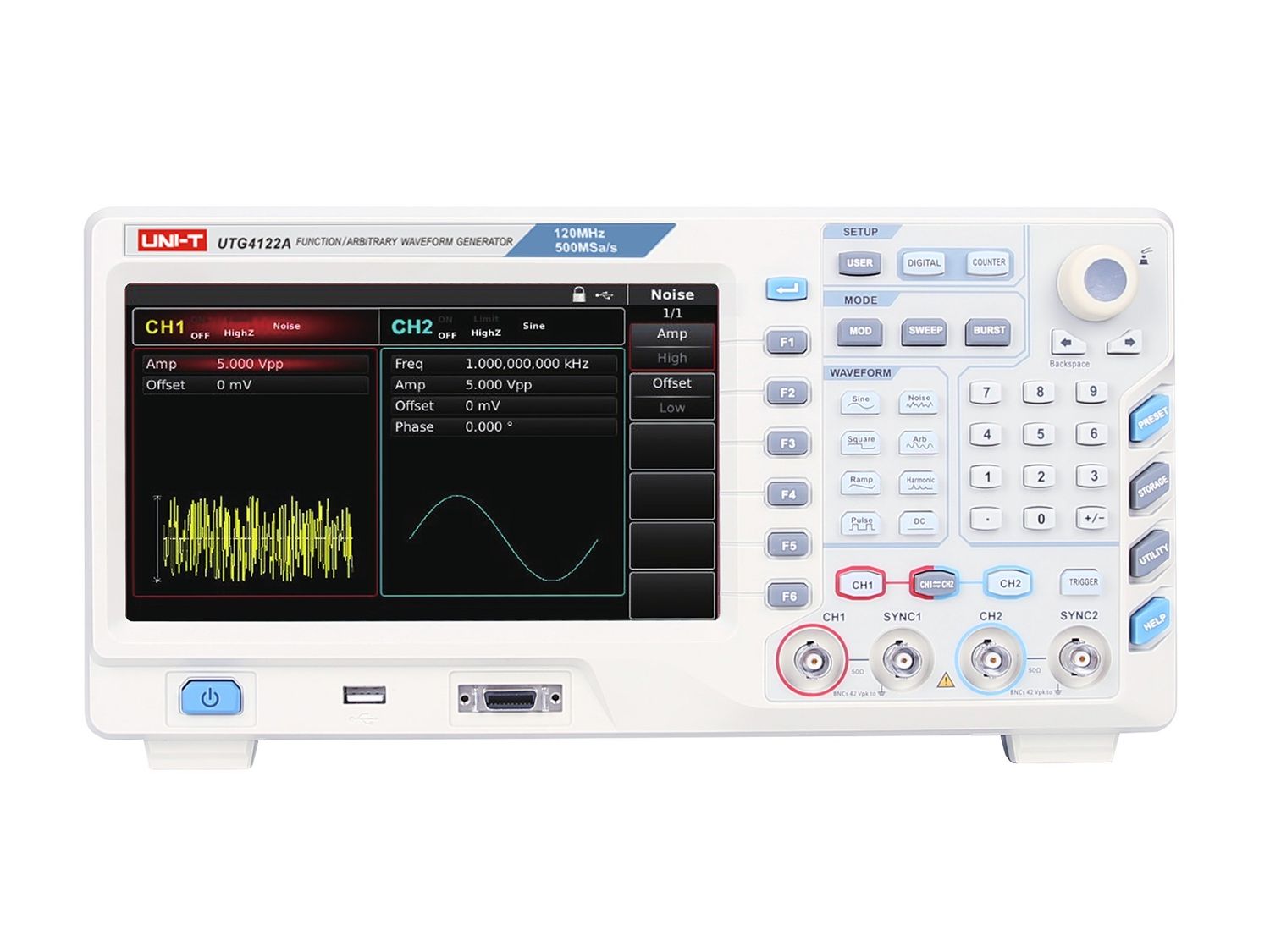 UTG4122A 120MHz 2Ch Performance-Series Arbitrary Waveform Generator