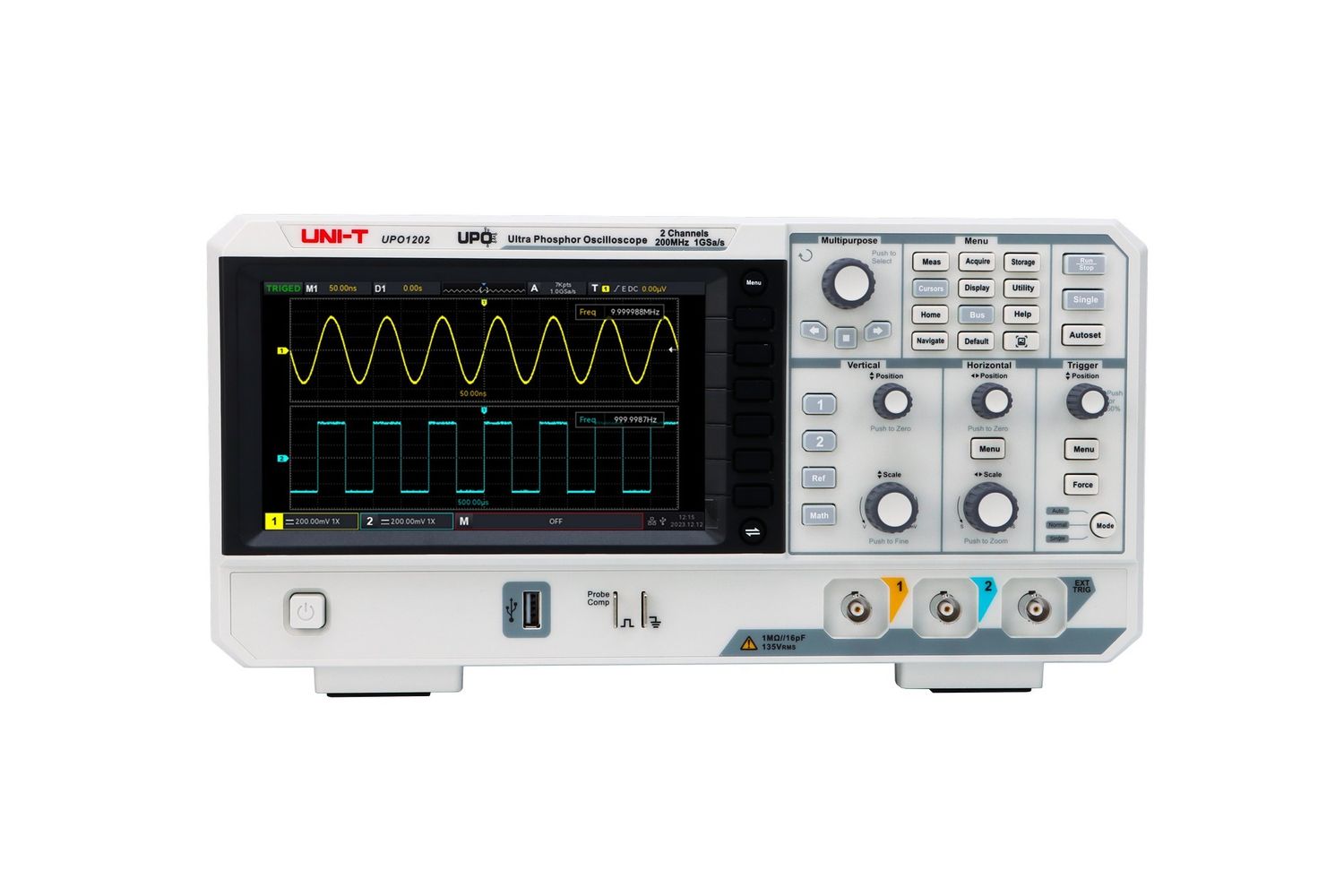 UPO1202 200MHz 2Ch Digital Storage Oscilloscope