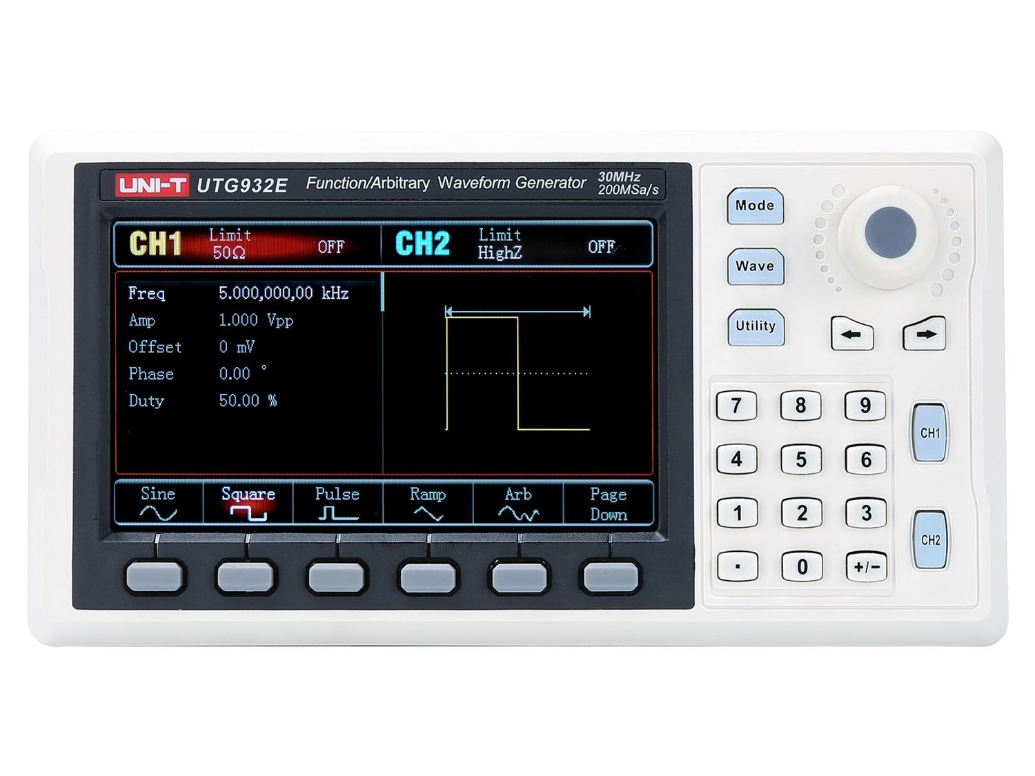 UTG932E 30MHz 2Ch Classic-Series Arbitrary Waveform Generator