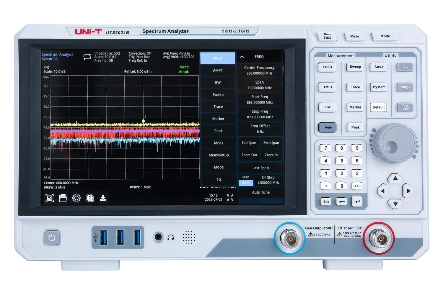 UTS3021B 2.1GHz Performance-Series Spectrum Analyzer