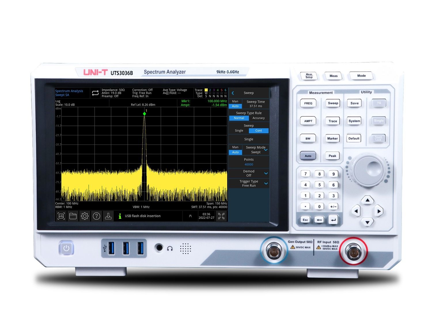 UTS3036B 3.6GHz Performance-Series Spectrum Analyzer