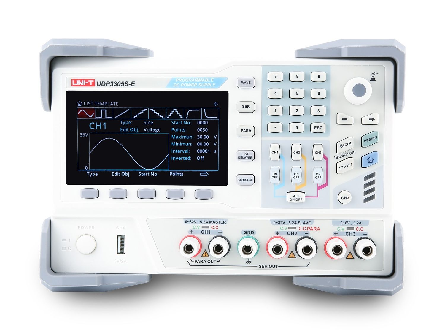 UDP3305S-E 4Ch 328W Advanced-Series Programmable Linear DC Power Supply