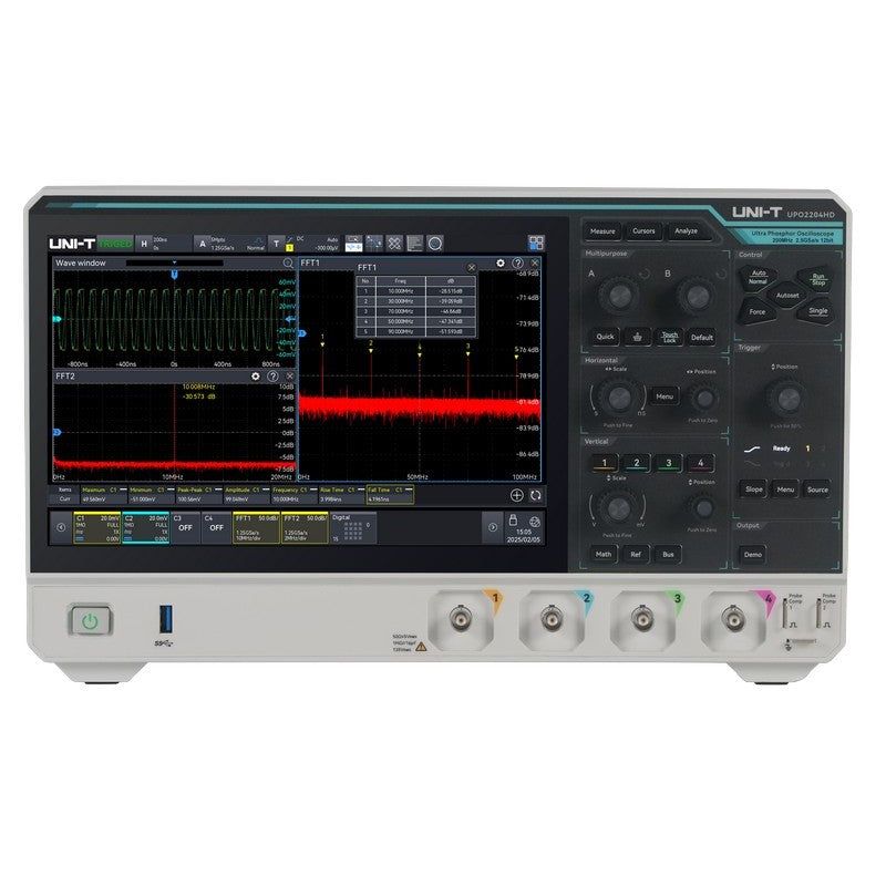 UPO2204HD 200 MHz 4Ch 12-Bit High-Resolution Oscilloscope UPO2204HD