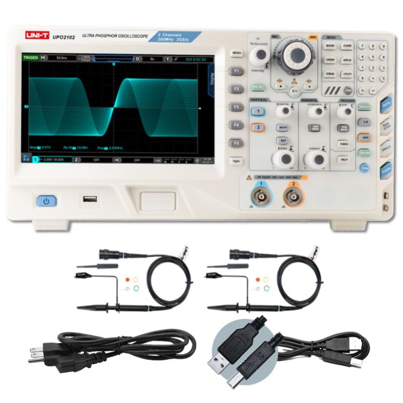 UPO2102 100 MHz 2Ch Oscilloscope (Logic Pod Optional) UPO2102