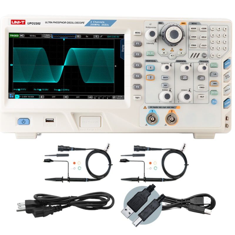 UPO2202 200 MHz 2Ch Oscilloscope (Logic Pod Optional) UPO2202