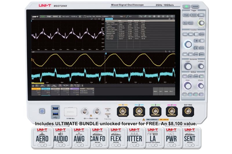 MSO7204X Lab-Grade 2 GHz 4Ch Nine-in-One Oscilloscope MSO7204X