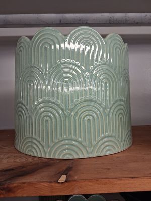 12in Sage Green Arch Stoneware