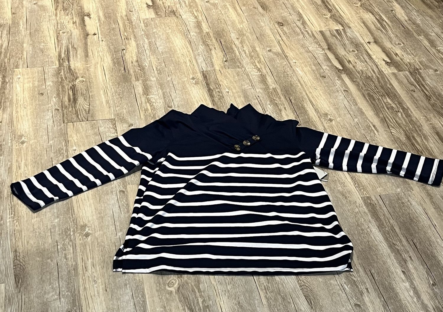 3/4 SLV Collar Top S