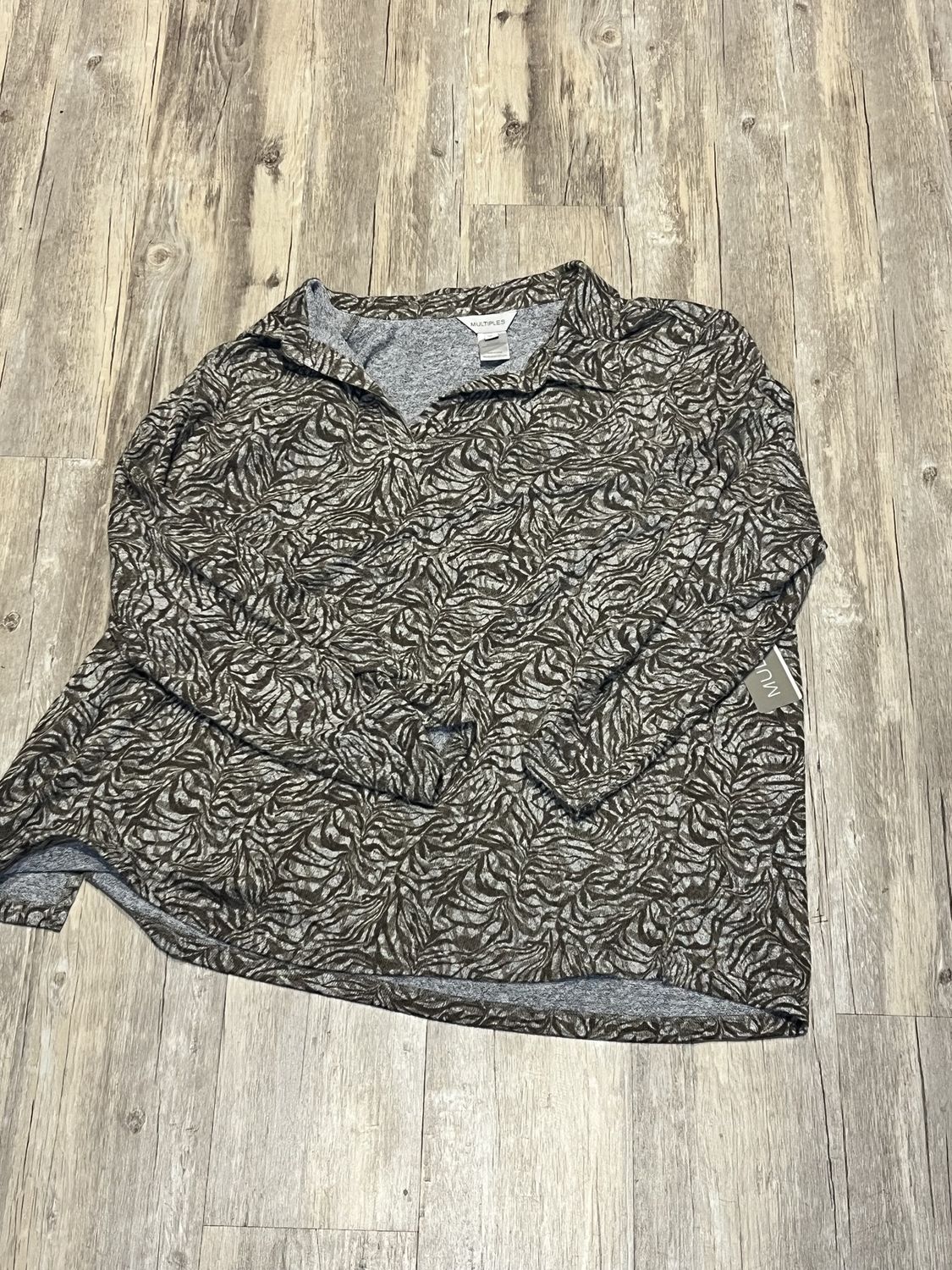 tan pull over shirt XL