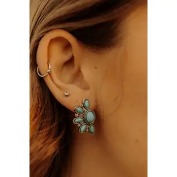 Turq cluster earring
