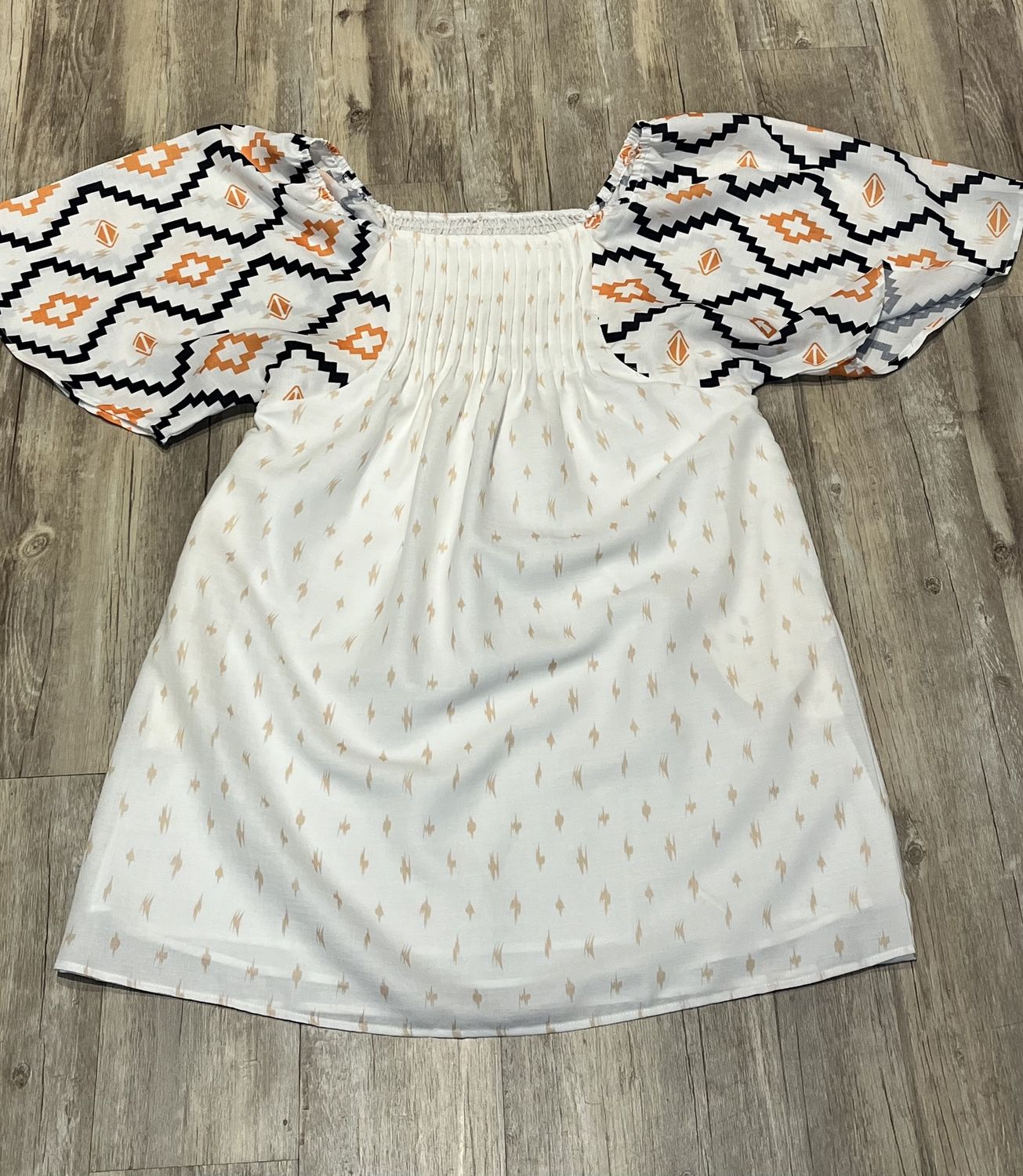 Geometric pleated mini dress, Size: Small