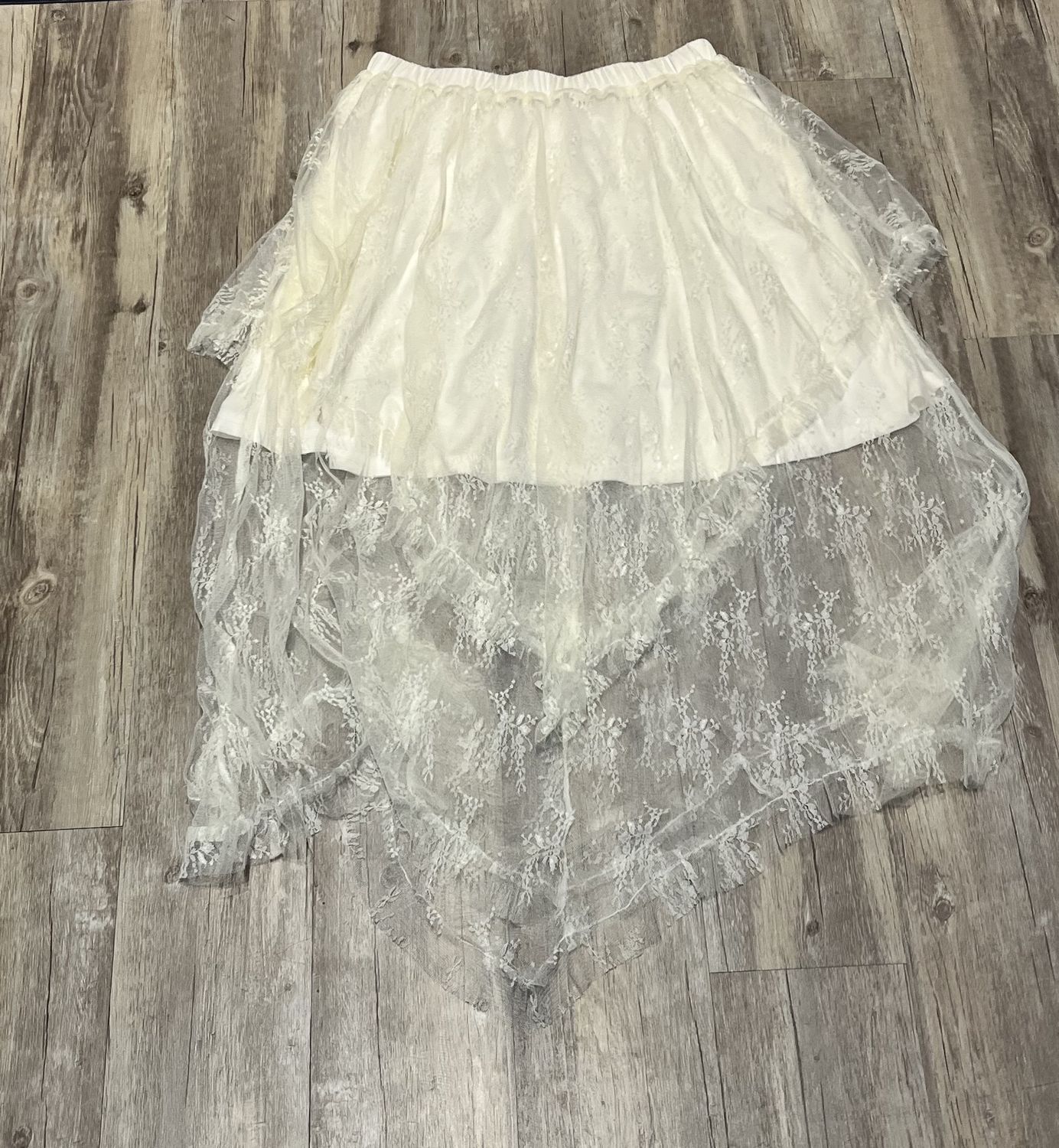 Beige Cascading Skirt, Size: Medium