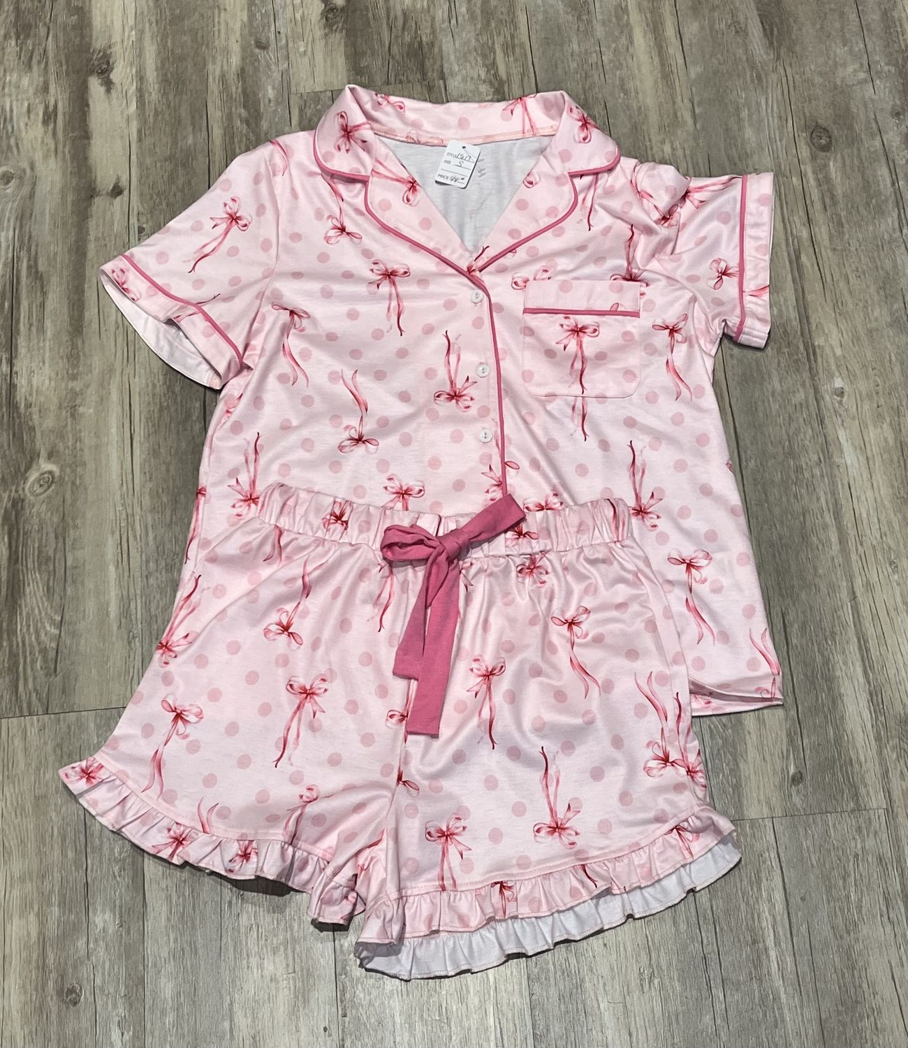 Bow pjs, Size: Small