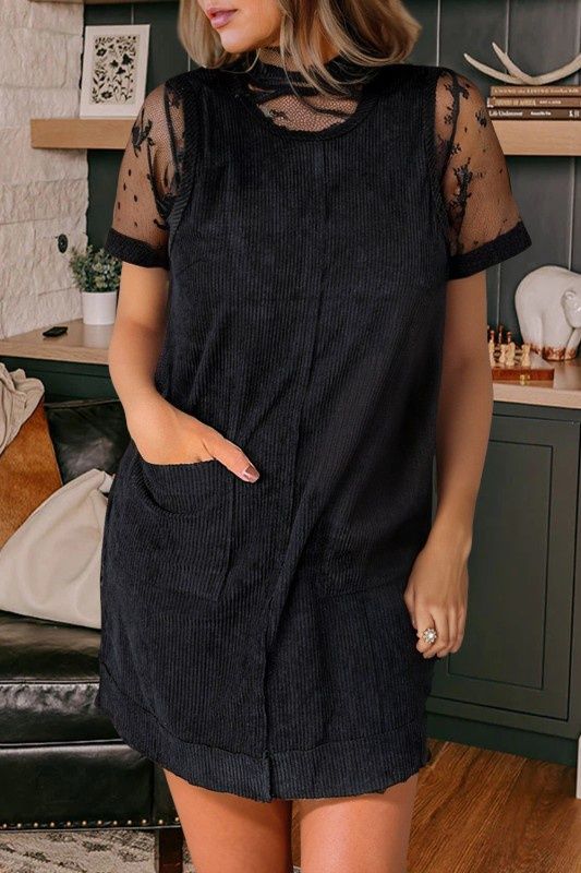 Corduroy Mini Dress, Size: Small