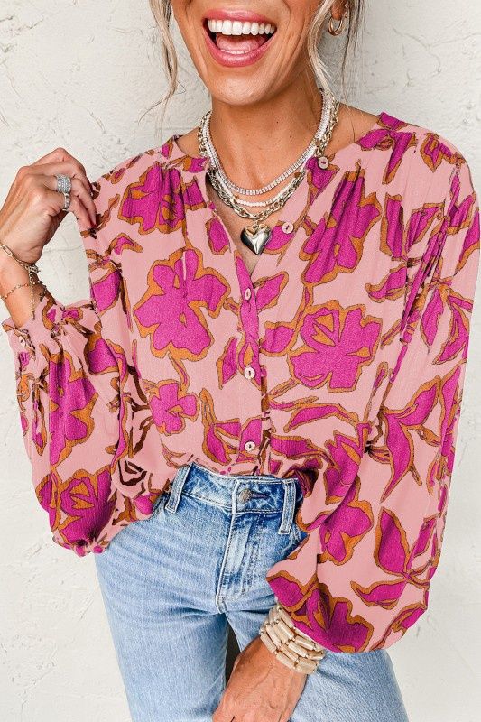 Floral Batwing top, Size: Small
