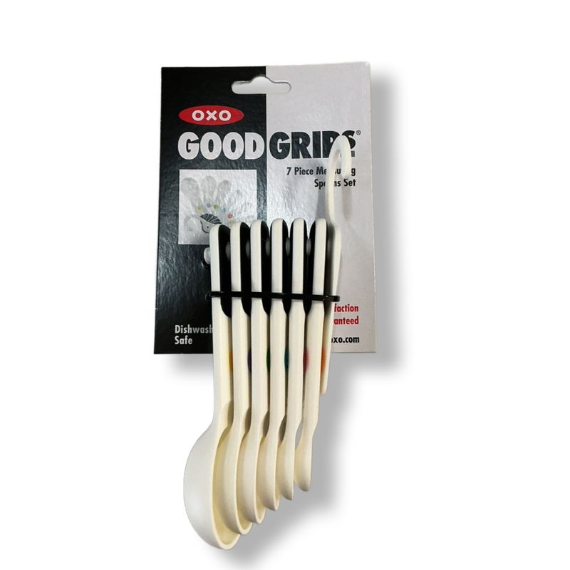 7pc measuring spoon set white