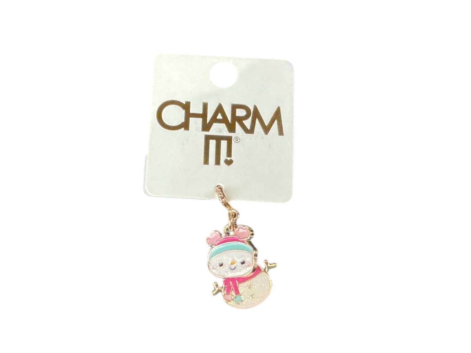 gold swivel snowman charm
