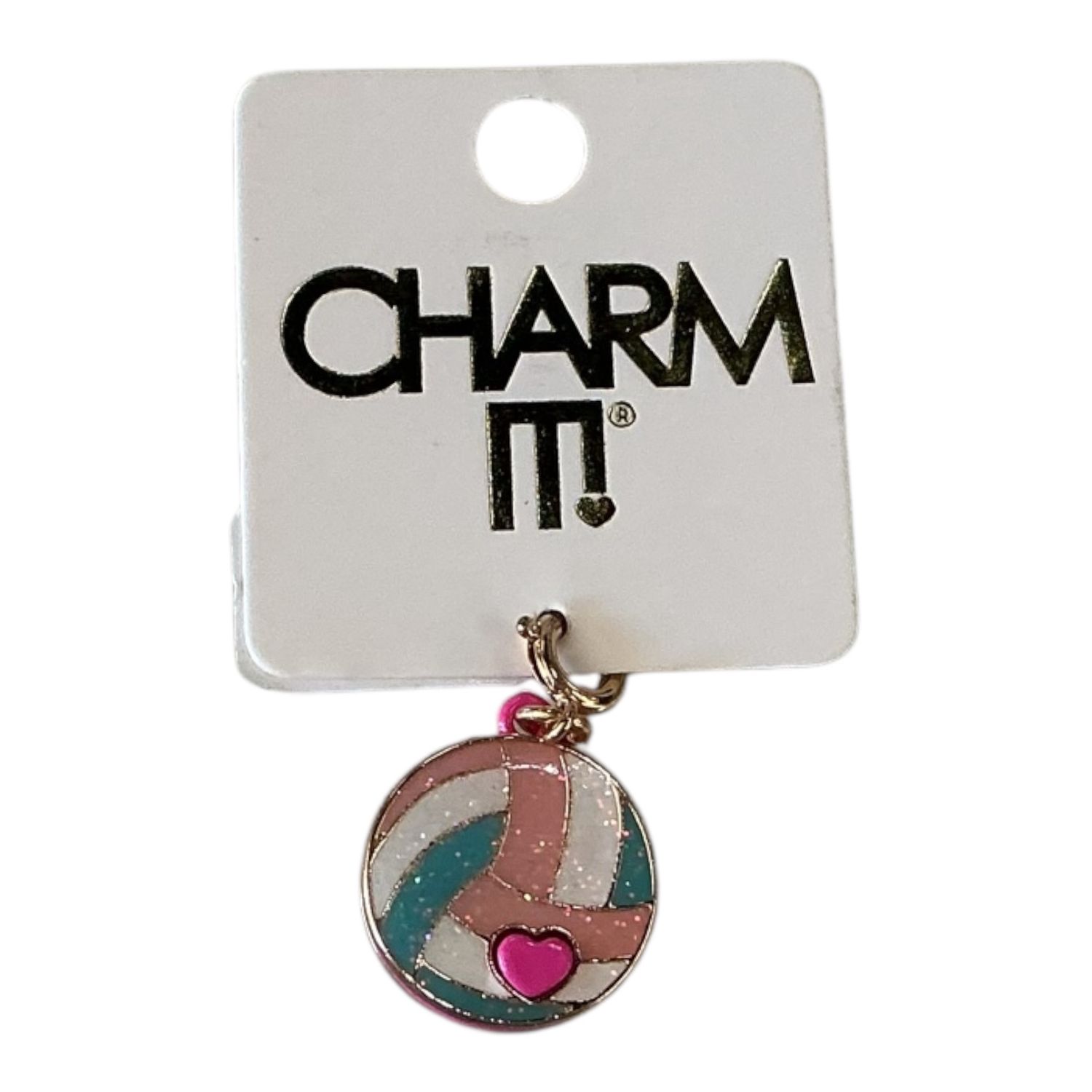 Glitter Volleyball Charm