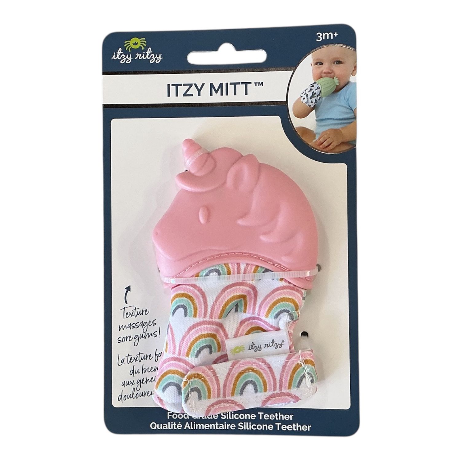 Teething Mitt Pink Unicorn