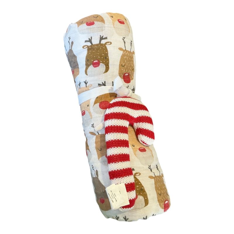 reindeer swaddle/rattle