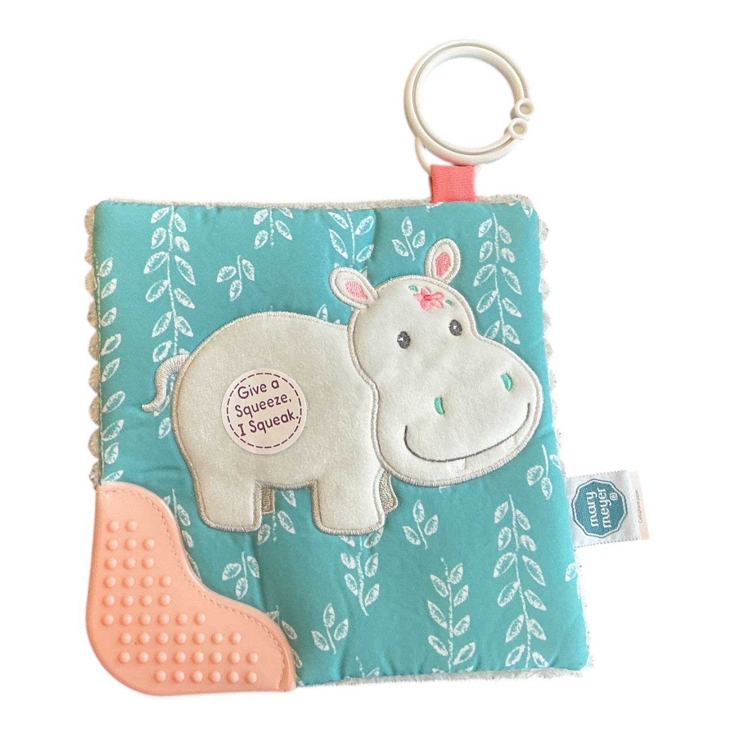 Jewel Hippo Crinkle teether