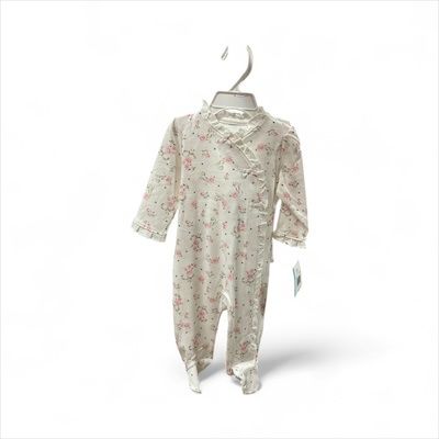 Vintage Rose Footie/Hat, Size: 6M