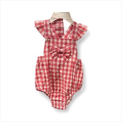 Gingham Bubble Pink 12m