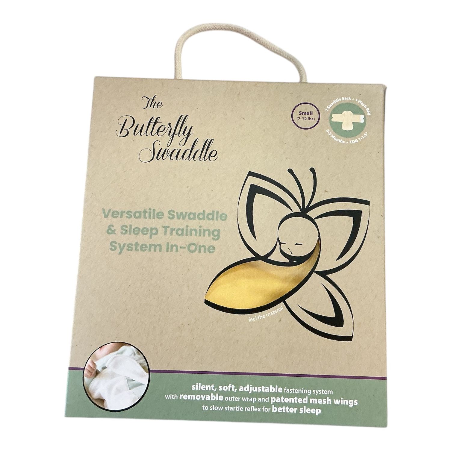 Butterfly swaddle yellow small