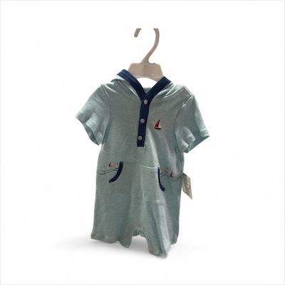 Breezy hooded romper, Size: 3M