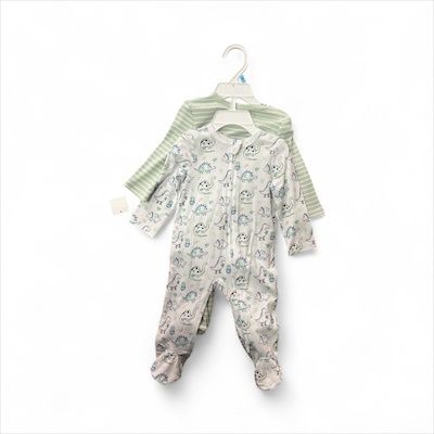 Dino 2pk Footies 6m