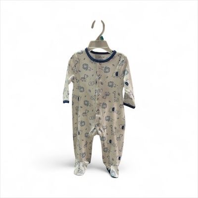 Blue Safari Footie/Hat 6m