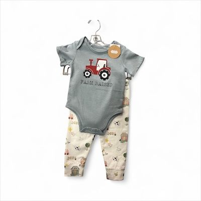 fram riased pant set 6-9m