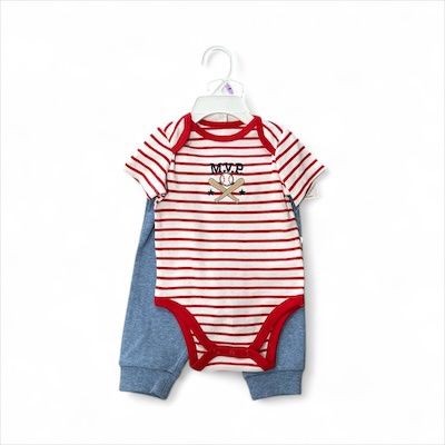 Baseball Bodysuit Pant Set, Size: 9M
