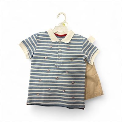 Baseball polo short set