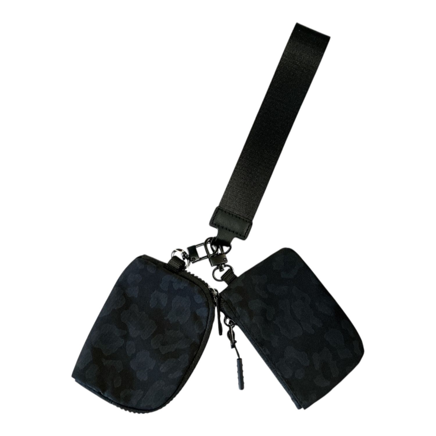 Double Pouch Black Leopard