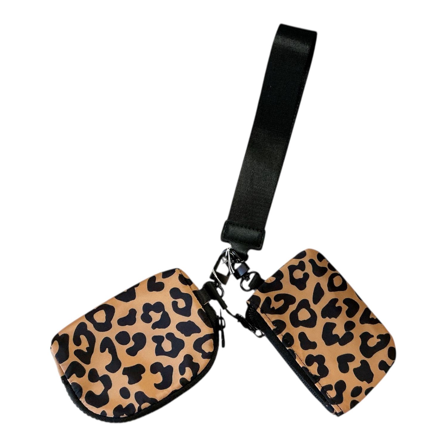 Double Pouch Brown Leopard