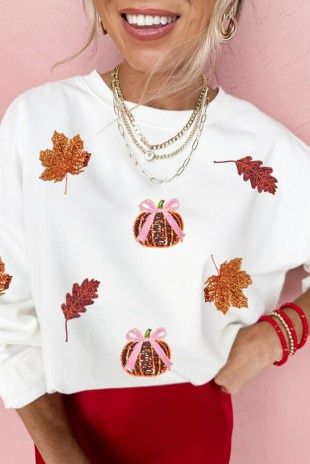 Fall Bow Sweatshirt, Size: S