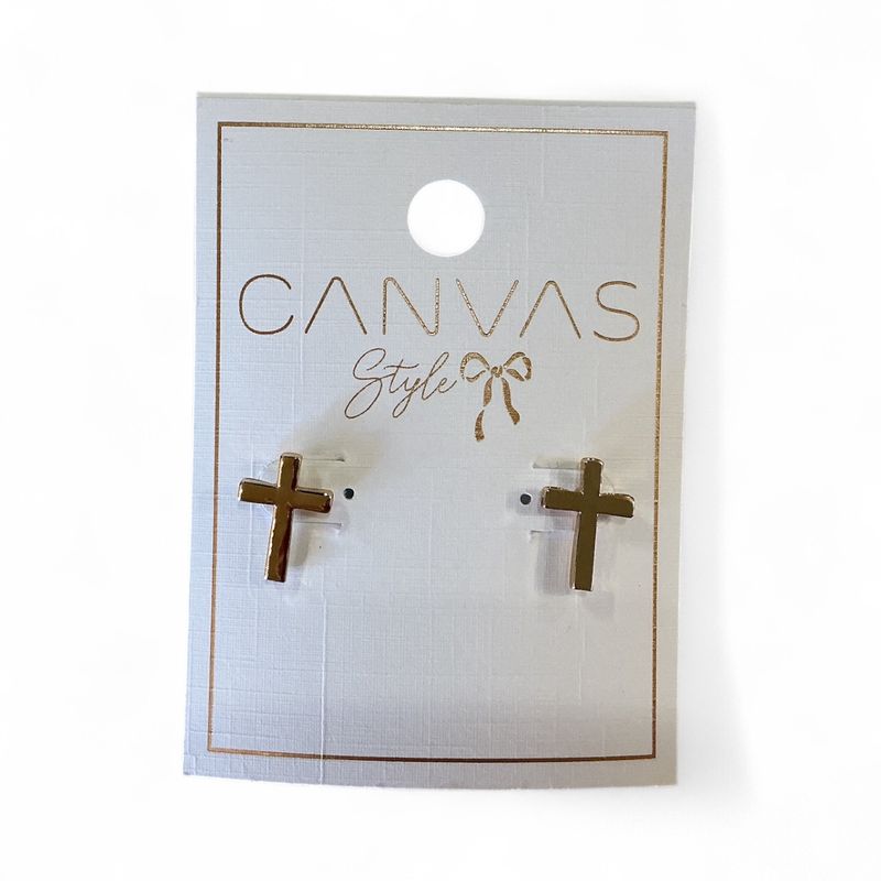 Gold Cross Earrings