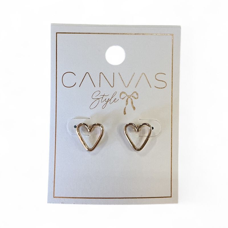 Open Heart Stud Earrings