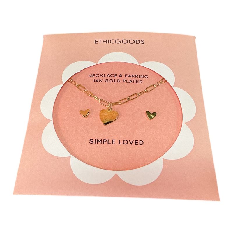 Gold Hearts Kids Necklace Set