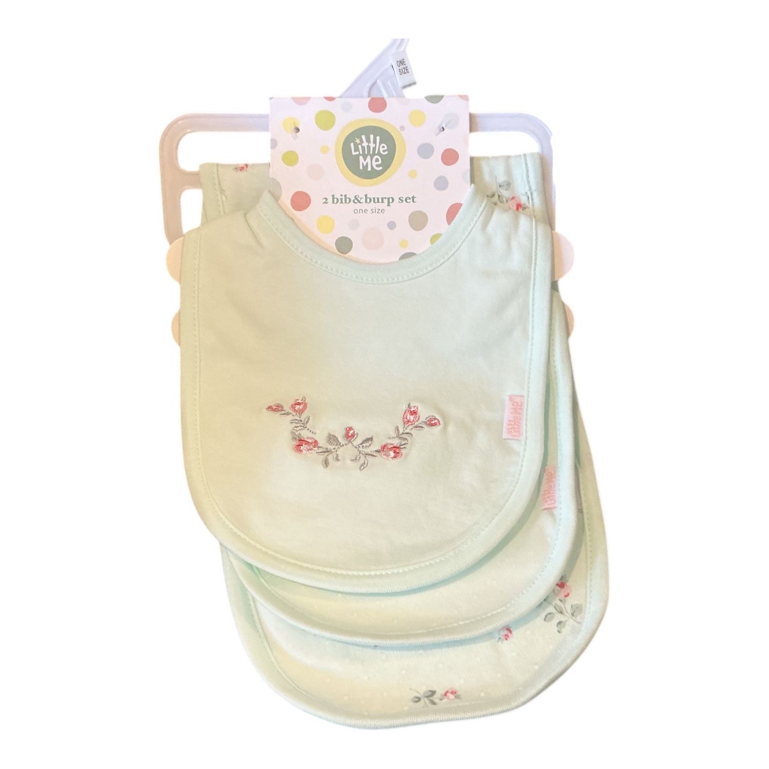Floral Spray Bib/ Burp