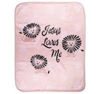 Jesus Love Me blanket Pink